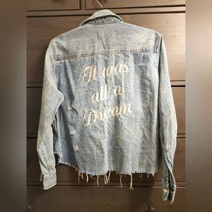 Pistola. Womens embroidered it was all a dream shacket size S